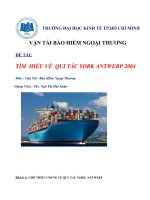 TÌM HỂU VỀ BỘ QUY TẮC YORK ANTWERP 2004