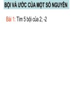 BỘI VÀ ƯỚC CỦA MỘT SỐ NGUYÊN