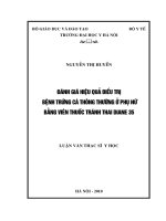 Bước đầu đánh giá hiệu quả điều trị bệnh trứng cá thông thường ở phụ nữ bằng Diane 35 (FULL TEXT)