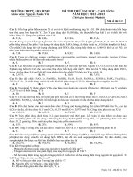 Đề thi thử ĐH trường THPT Gio Linh