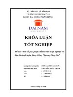Khóa luận tốt nghiệp  Một số giải pháp nhằm hoàn thiện nghiệp vụ bảo lãnh tại Ngân hàng Công Thương Đống Đa