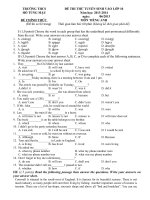 thi thu vao 10 mon tieng anh