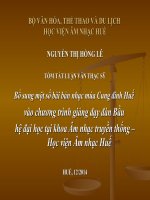 Bổ sung một số bài bản nhạc múa Cung đình Huế vào chương trình giảng dạy đàn Bầu hệ đại học tại khoa Âm nhạc truyền thống – Học viện Âm nhạc Huế