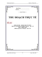 thu hoạch thực tế  khoa dược – bệnh viện tw huế trung tâm kiểm nghiệm thuốc – mp - tp thừa thiên huế phòng quản lý dược - sở y tế