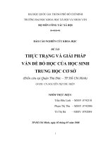 thực trạng và giải pháp vấn đề bỏ học của học sinh thcs