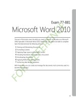 Tài liệu Microsoft Word, dành cho thi lấy chứng chỉ Microsoft Speciallist