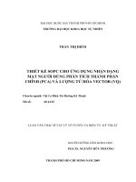 Thiết kế SOPC cho ứng dụng nhận dạng mặt người dùng phân tích thành phần chính (PCA) và lượng tử hóa vector (VQ)