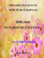 TĐ 5 (Tuần 20) Nhà tài trợ đặc biệt của Cách mạng