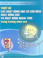 thiết kế các hoạt động học có chủ đích cho trẻ 4-5 tuổi (nxb giáo dục 2011) - lê thị huệ, 142 trang