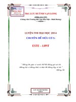 hóa học hữu cơ chuyên đề este lipid