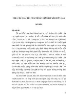 nhu cầu giải trí của thanh niên hà nội hiện nay