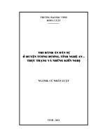 thi hành án dân sự ở huyện tương dương, nghệ an - thực trang và những kiến nghị
