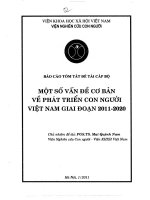 một số vấn đề cơ bản về phát triển con người việt nam giai 2011-2020