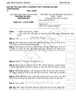 đề thi tuyen sinh vao lop 6 truong amsterdam