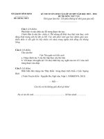 Đề thi tuyển sinh vào THPT 2013-2014 Bình Định