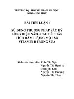 Tiểu luận khoa học các phương pháp phân tích hiện đại