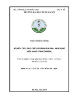 Nghiên cứu bào chế và đánh giá sinh khả dụng viên nang itraconazol (tt)