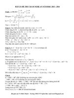 đáp án đề thi vào 10 môn toán Nghệ an 2013-2014