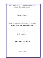 Nghiên cứu sử dụng bền vững đất nông nghiệp huyện thạch thất, thành phố hà nội (tt)