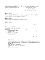 de thi thu vao THPT mon vat ly