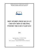 skkn một số biện pháp quản lý chuyên môn ở trường ptdtbt thcs số 2 nậm xây