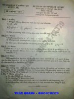 Đề thi môn Toán Tuyển sinh lớp 10 Tỉnh Quảng Trị 2013