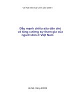 đẩy mạnh chiều sâu dân chủ và tăng cường sự tham gia của người dân ở việt nam