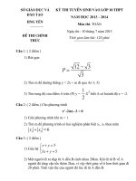 DE + DAP AN THI VAO 10 TINH HUNG YEN