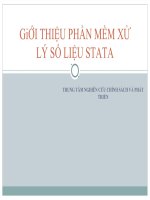 GiỚI THIỆU PHẦN MỀM XỬ LÝ SỐ LIỆU STATA