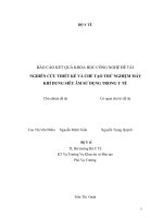 nghiên cứu thiết kế và chế tạo thử nghiệm máy khí dung siêu âm sử dụng trong y tế - viện trang thiết bị và công trình y tế