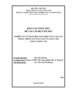 nghiên cứu sử dụng bột giấy hiệu suất cao tẩy trắng trong sản xuất giấy in và giấy viết chất lượng cao
