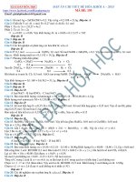 ĐÁP ÁN CHI TIẾT HÓA KHỐI A -2013 MÃ ĐỀ 193