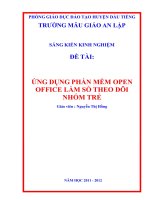 SKKN Ứng dụng phần mềm Open Office làm Sổ theo dõi nhóm trẻ