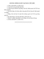 CHƯƠNG TRÌNH LỄ KẾT NẠP ĐẢNG VIÊN MỚI