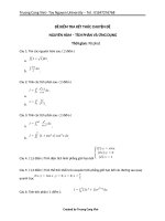 đề kiểm tra 1 tiết chuyên đề tích phân và ứng dụng