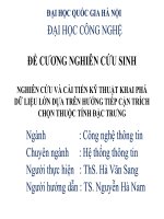 NGHIÊN CỨU VÀ CẢI TIẾN KỸ THUẬT KHAI PHÁ DỮ LIỆU LỚN DỰA TRÊN HƯỚNG TIẾP CẬN TRÍCH CHỌN THUỘC TÍNH ĐẶC TRƯNG