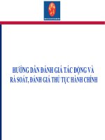 HƯỚNG DẪN ĐÁNH GIÁ TÁC ĐỘNG VÀ RÀ SOÁT, ĐÁNH GIÁ THỦ TỤC HÀNH CHÍNH