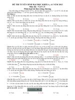 Phân loại đề thi 2013 theo chương