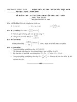De thi va dap an Toan 10 (Chuan) HK II  2012-2013