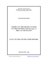 nghiên cứu môi trường tái sinh của một số giống ngô (zea mays l.) phục vụ chuyển gen