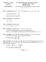 ĐỀ TUYỂN SINH LỚP 10 DTNT TRÀ VINH (NH 2013-2014)