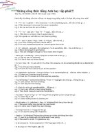 Công thức tiếng anh hay vấp phải