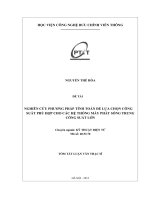 nghiên cứu phương pháp tính toán để lựa chọn công suất phù hợp cho các hệ thống máy phát sóng trung công suất lớn