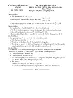 GỢI Ý GIẢI ĐỀ THI TS 10 MÔN TOÁN - BẾN TRE NH 2013-2014