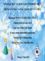 Bài giảng: PHẢN ỨNG HÓA HỌC