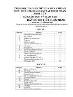 GIÁO ÁN TIẾNG ANH 8 MỚI CHUẨN KIẾN THỨC HAY