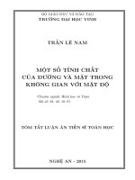 Một số tính chất của đường và mặt trong không gian với mật độ (TT)
