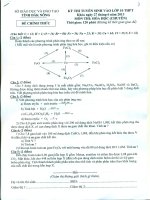 Đề Hóa tuyển sinh lớp 10