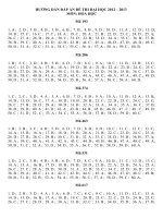 ĐÁP ÁN ALL ĐỀ THI ĐẠI HỌC HÓA 2013