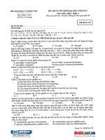 ĐÁP ÁN ĐỀ THI ĐẠI HỌC KHỐI A - MÔN HÓA , NĂM 2013